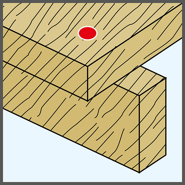 Trä/OSB-skikt mot trä
